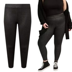 TORRID Deep Black Shimmer Full-Length Leggings NWT Size 4X